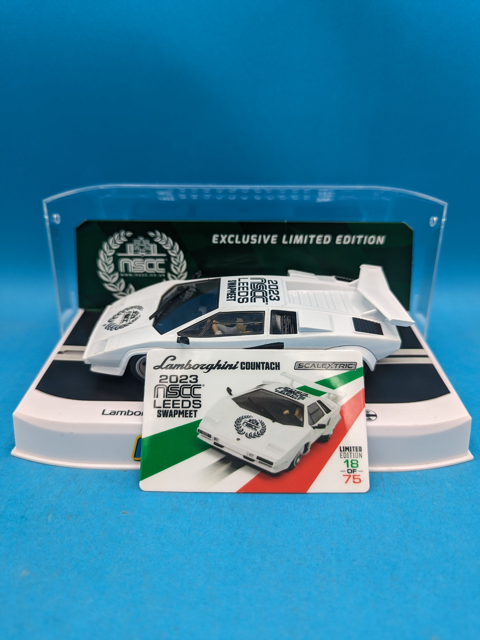 Scalextric C4336 NSCC Lamborghini Countach White Leeds Swap meet