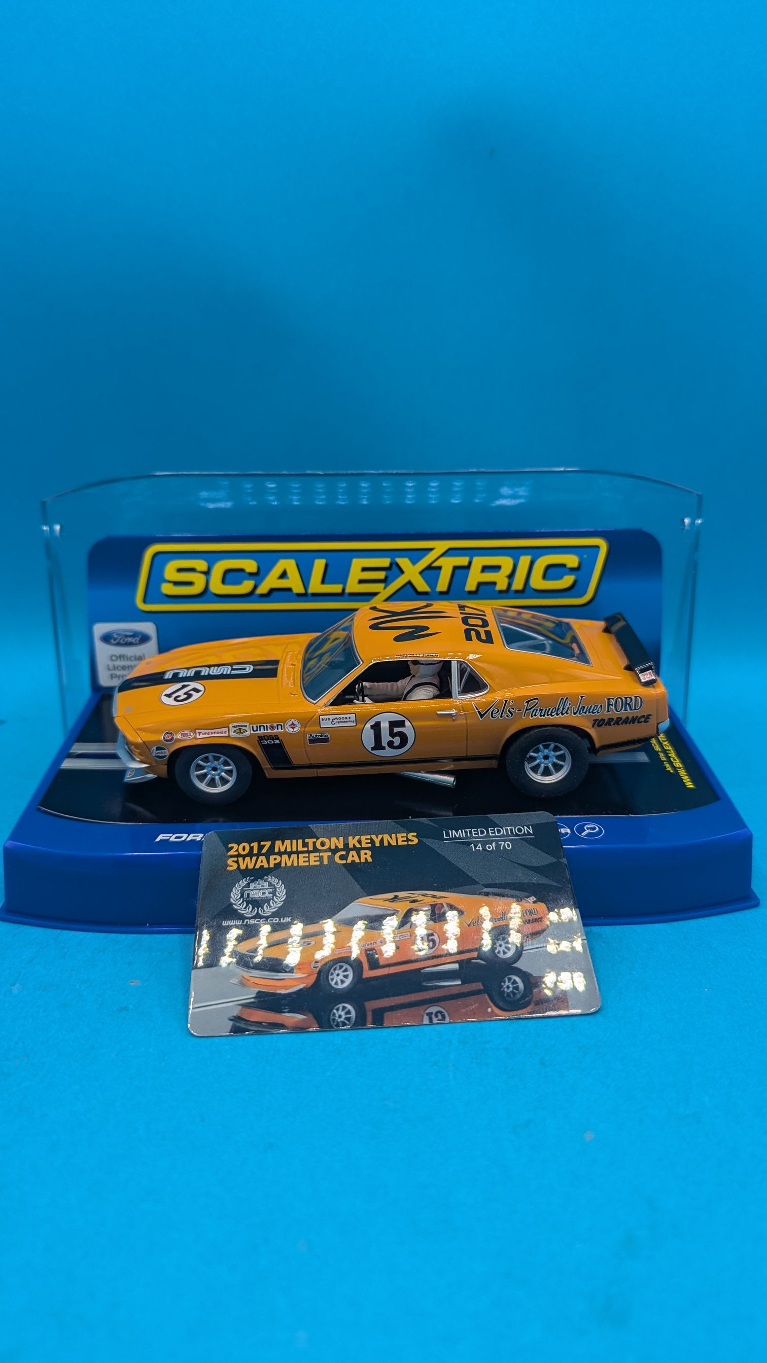 Scalextric C3651 NSCC Ford Mustang Boss 302 Milton Keynes 2017 Swapmeet Car Limited Edition of 70