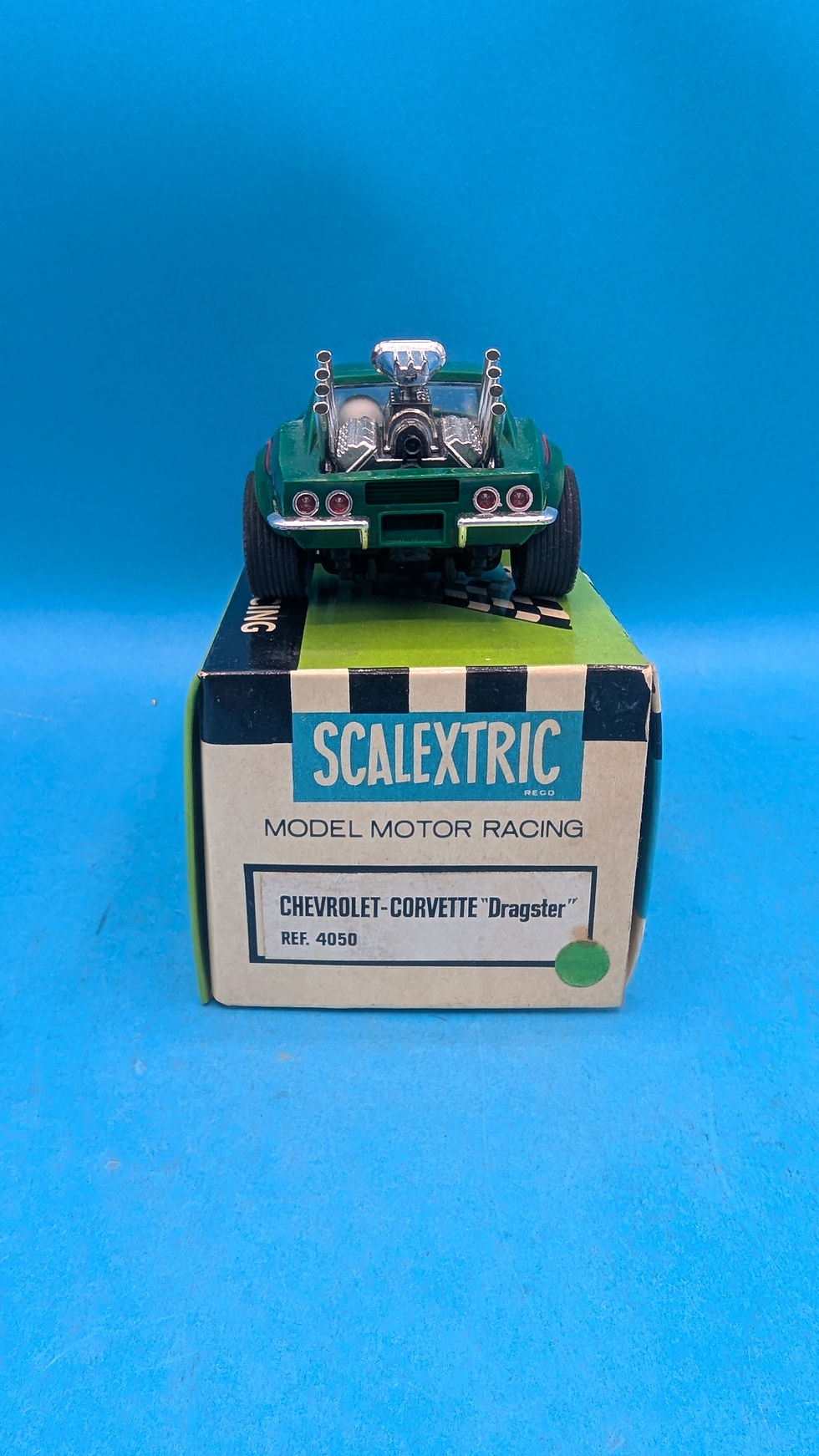 Thumbnail: Scalextric Chevrolet-Corvette "Dragster" in Green, New Old Spanish stock
