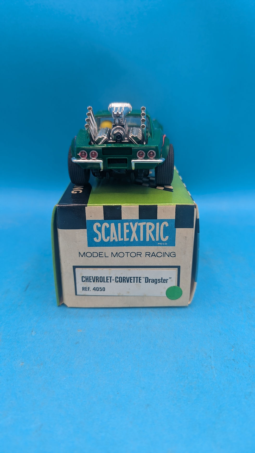 Thumbnail: Scalextric 4050 Chevrolet Corvette "Dragster" in Green, New Old Spanish shop