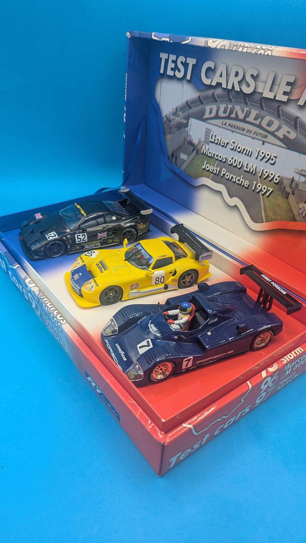 Thumbnail: Fly LM01 Le Mans Test Cars 95 Lister Storm 96 Marcos LM600 97 Joest Porsche