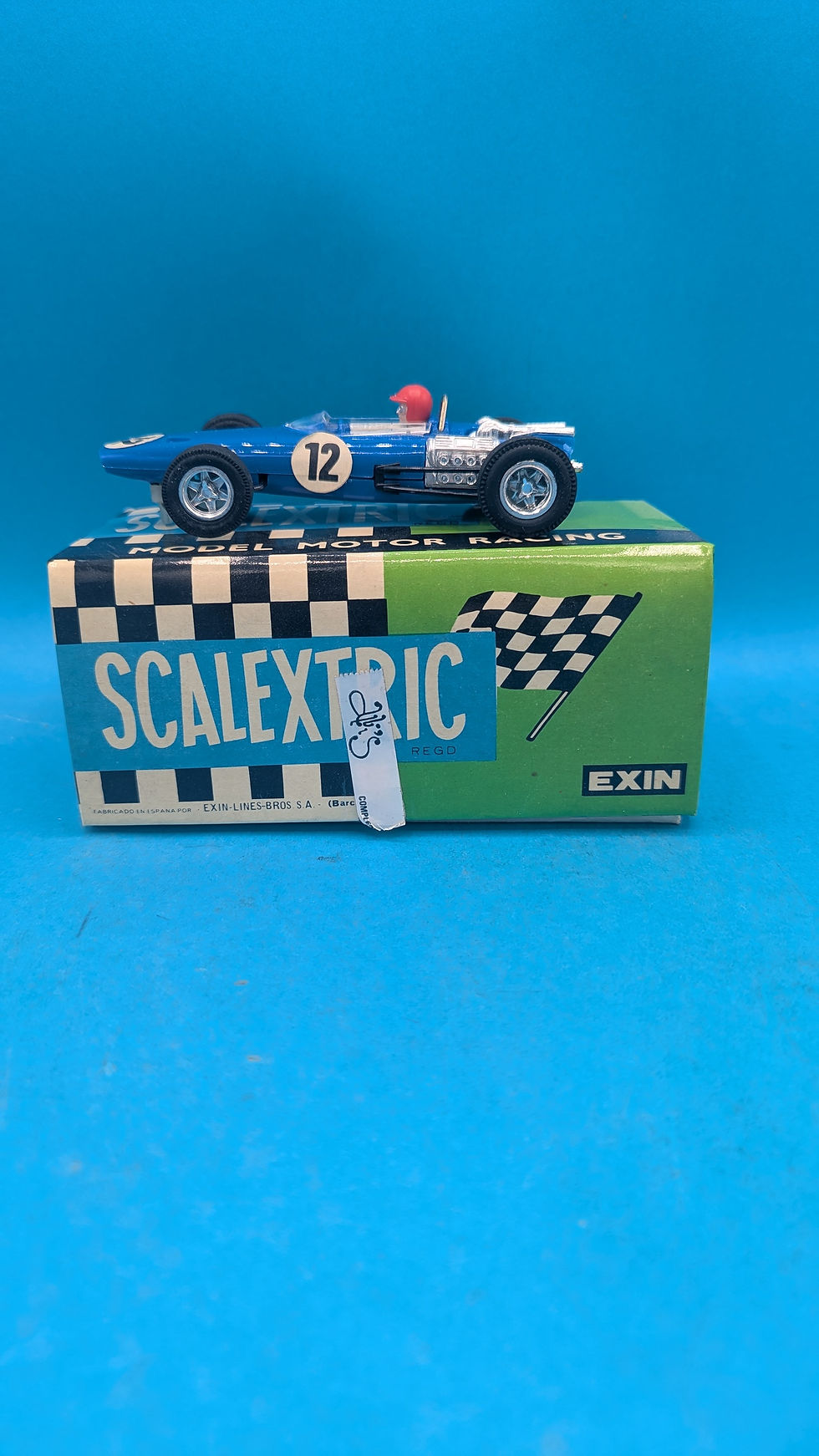 Thumbnail: Scalextric 4037 BRM form1 in Blue, New Old Spanish shop stock