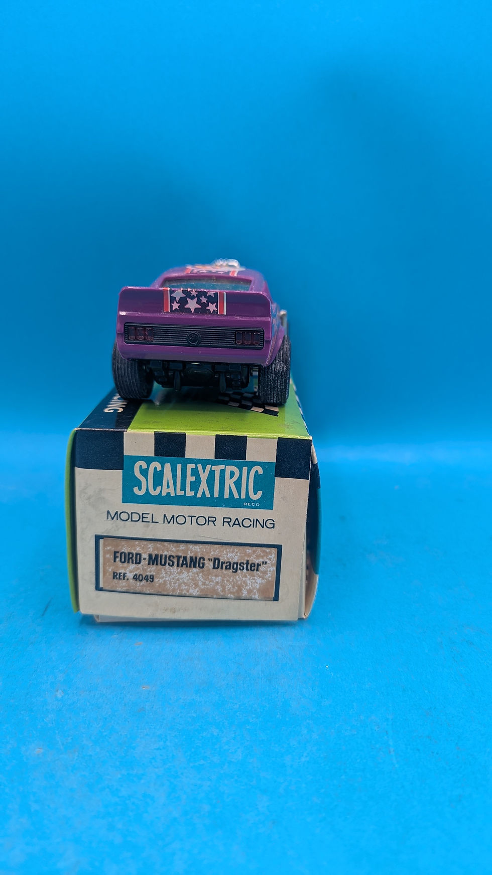 Thumbnail: Scalextric 4049 Ford Mustang "Dragster" in Purple, New Old Spanish Stock