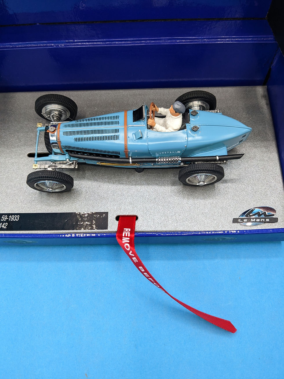 Thumbnail: Le Mans miniture 132083M/LB Bugatti type 59 Light Blue 1933