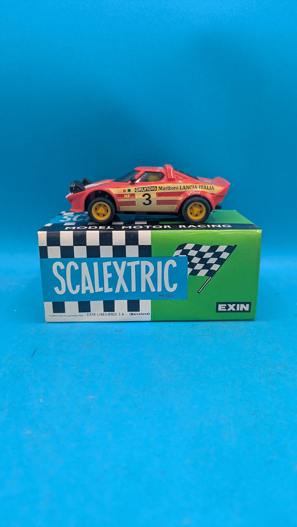 Thumbnail: Sclextric 4055 Lancia Stratos in Red, New Old Spanish shop stock