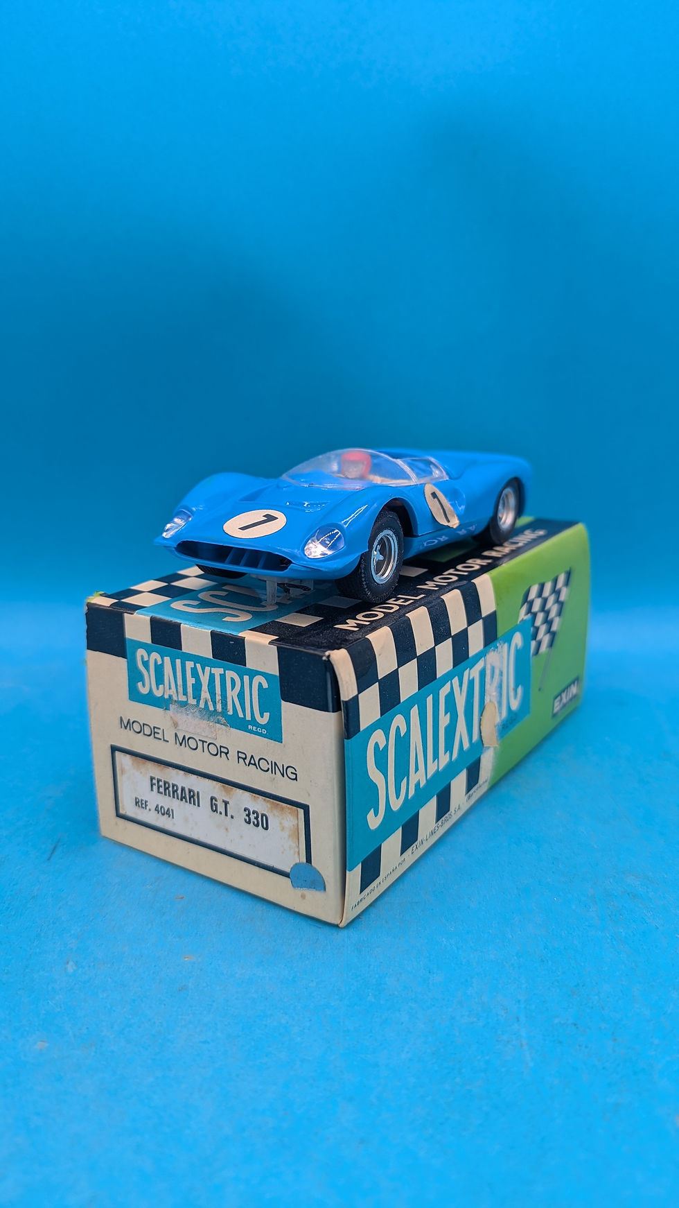 Scalextric 4041 Ferrari GT 330 in Blue, New Old Spanish shop stock