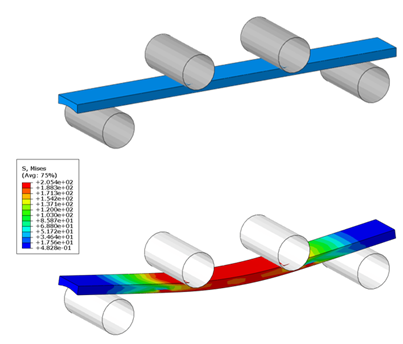 4-Point Bend FEA With Contact Stabilization