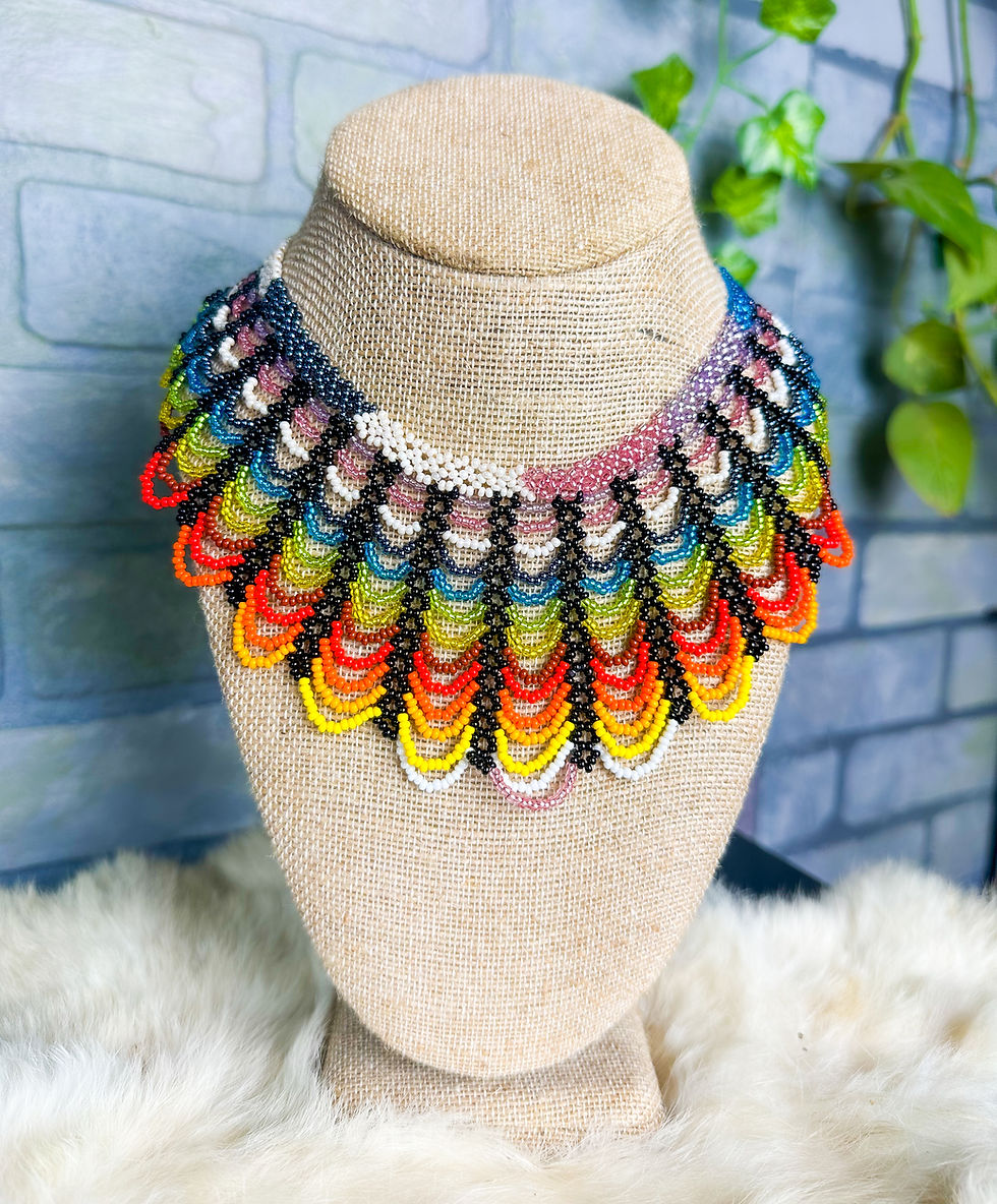 Thumbnail: Black Rainbow Collar Necklace