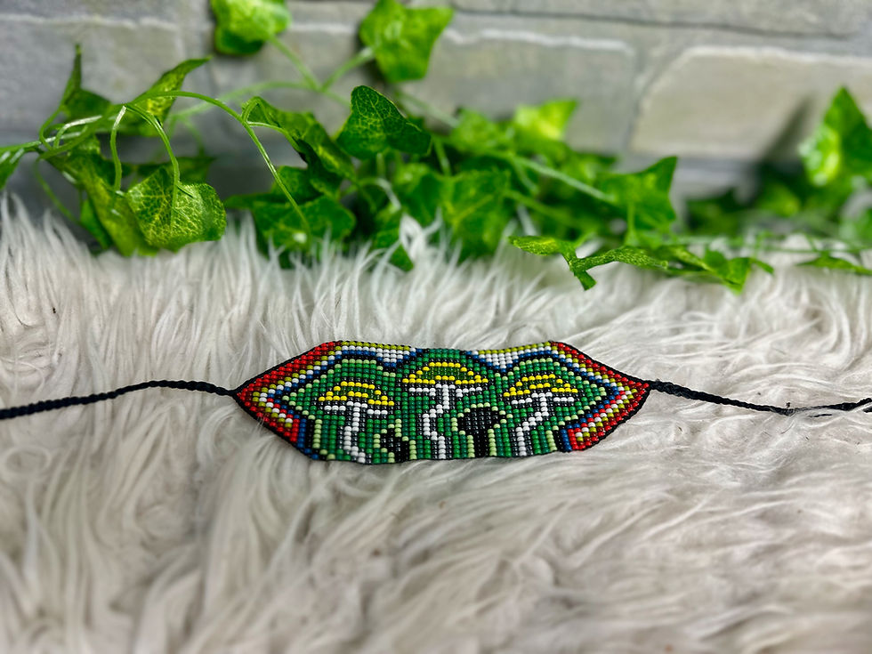 Thumbnail: Emberá Sacred Mushroom Beaded Bracelet