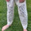 Thumbnail: Hand painted Shipibo pants leg view