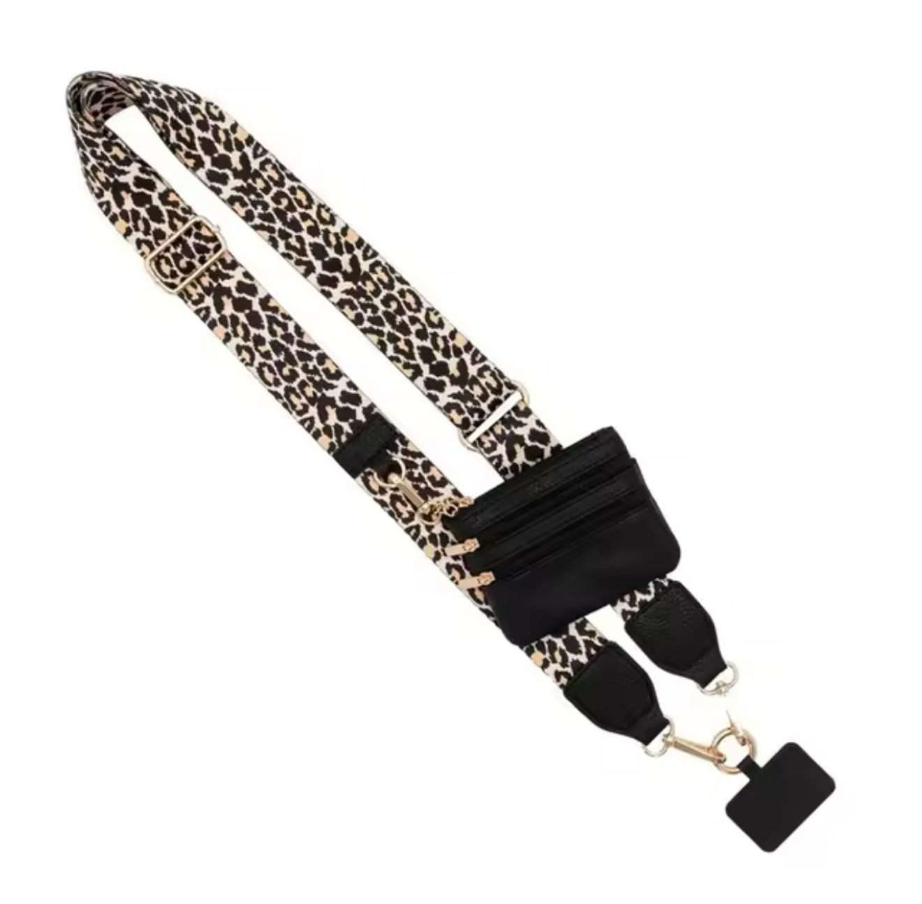 Strap para celular - Animal print con mini bolsa