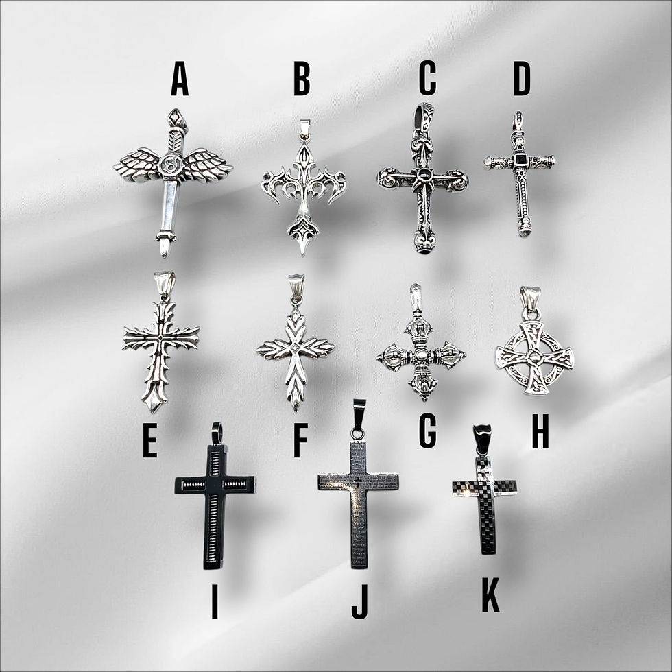 Set Kreuz Edelstahl: 11 Anhänger zur Auswahl