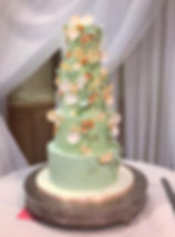 Floral Mint Green Wedding Cake