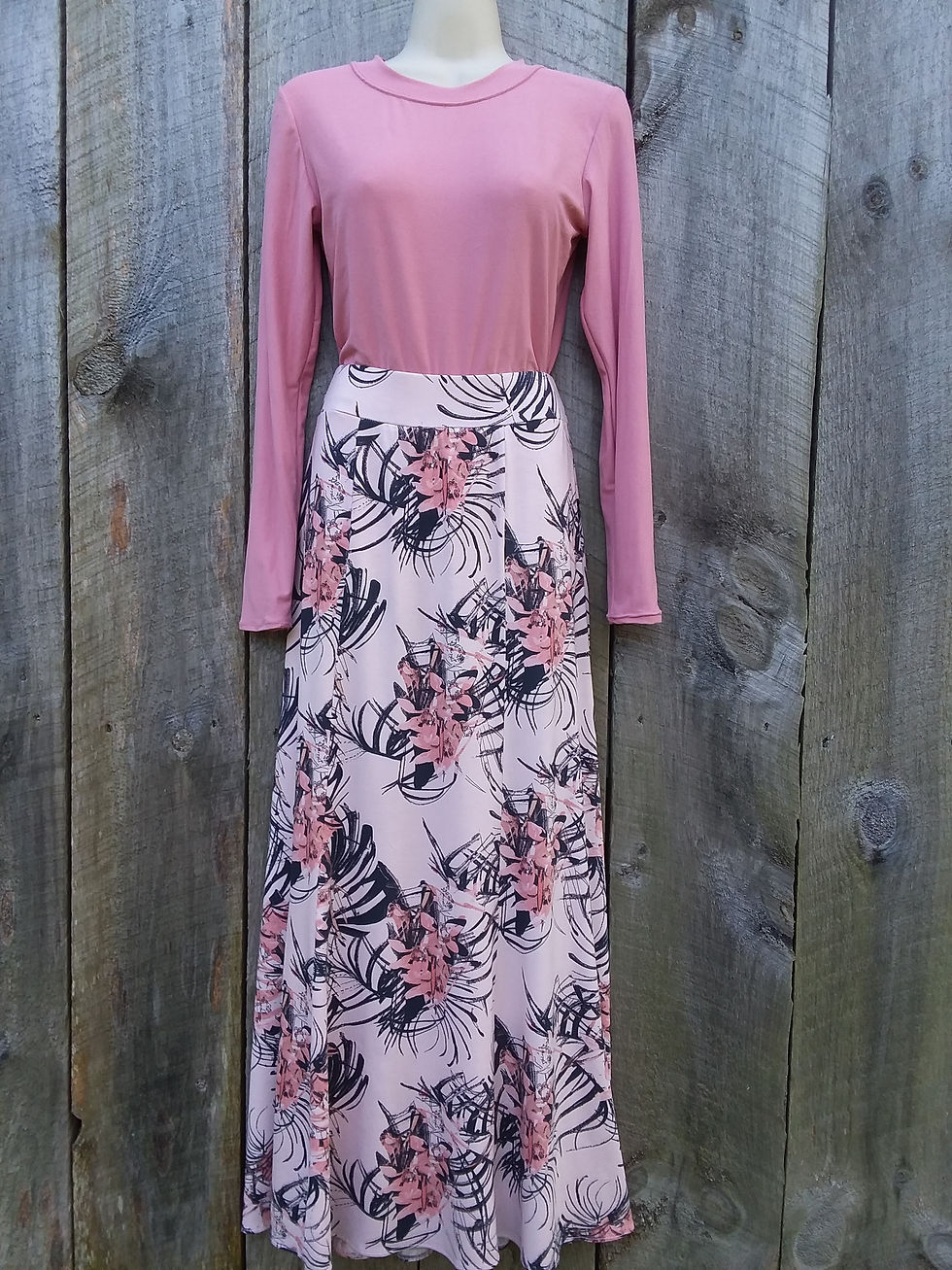 Thumbnail: A-Line Skirt Pink (Jersey knit)