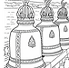 Thailand temple bells free colouring page download for children