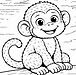 Meet Moji Monkey colouring page for kids