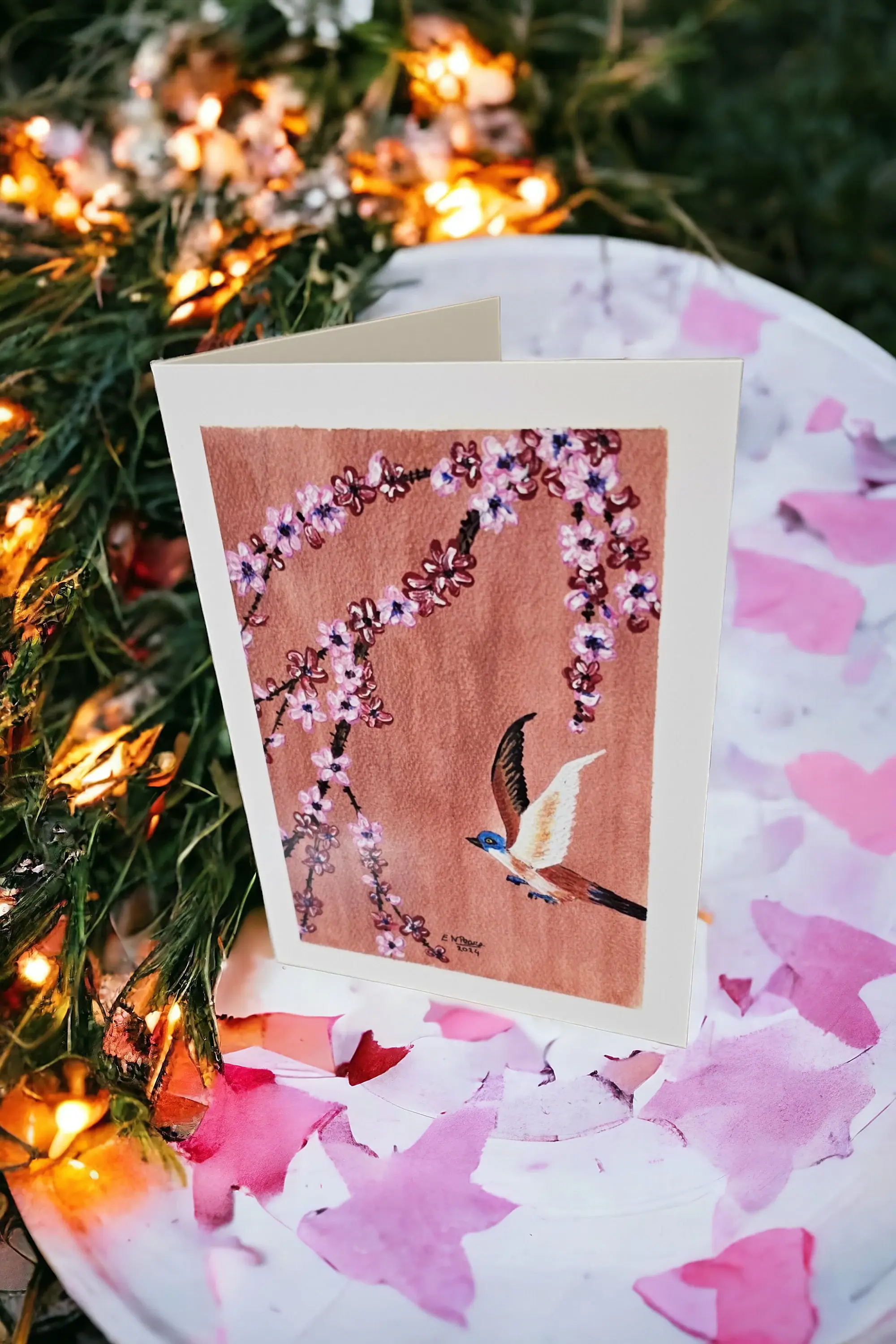 Art card (127mm x 178mm) printed from an original acrylic painting. Blank inside