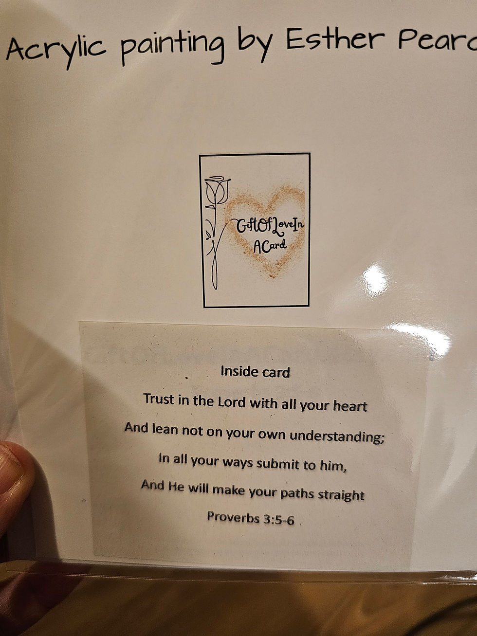 Thumbnail: Beautiful Christian printed art card with a meaningful bible verse inside