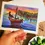 Thumbnail: Printed  art card from an acrylic painting (127mm x 178mm) blank inside