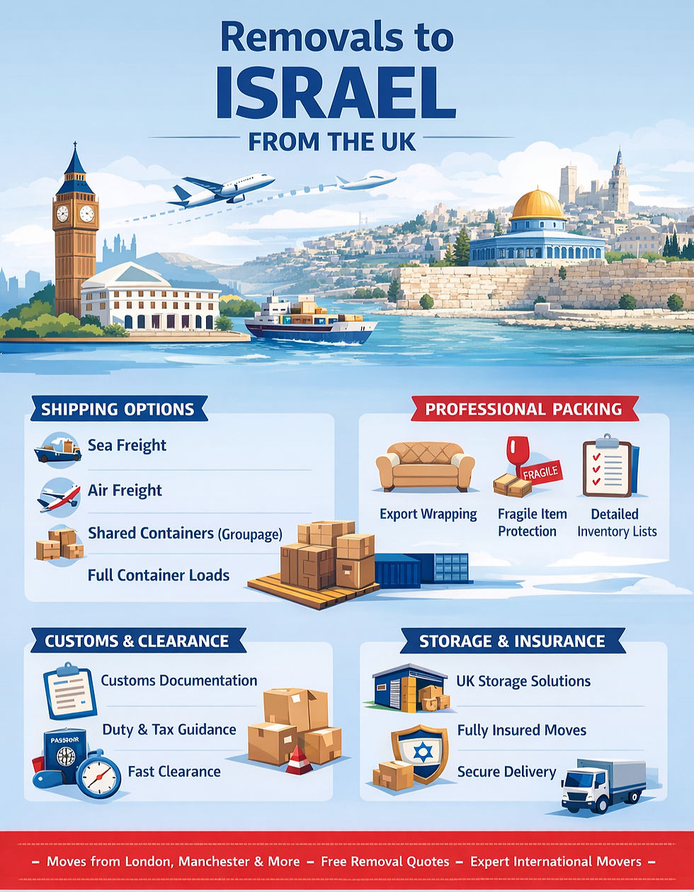 Infographic Reloux® Removals to Israel from the UK