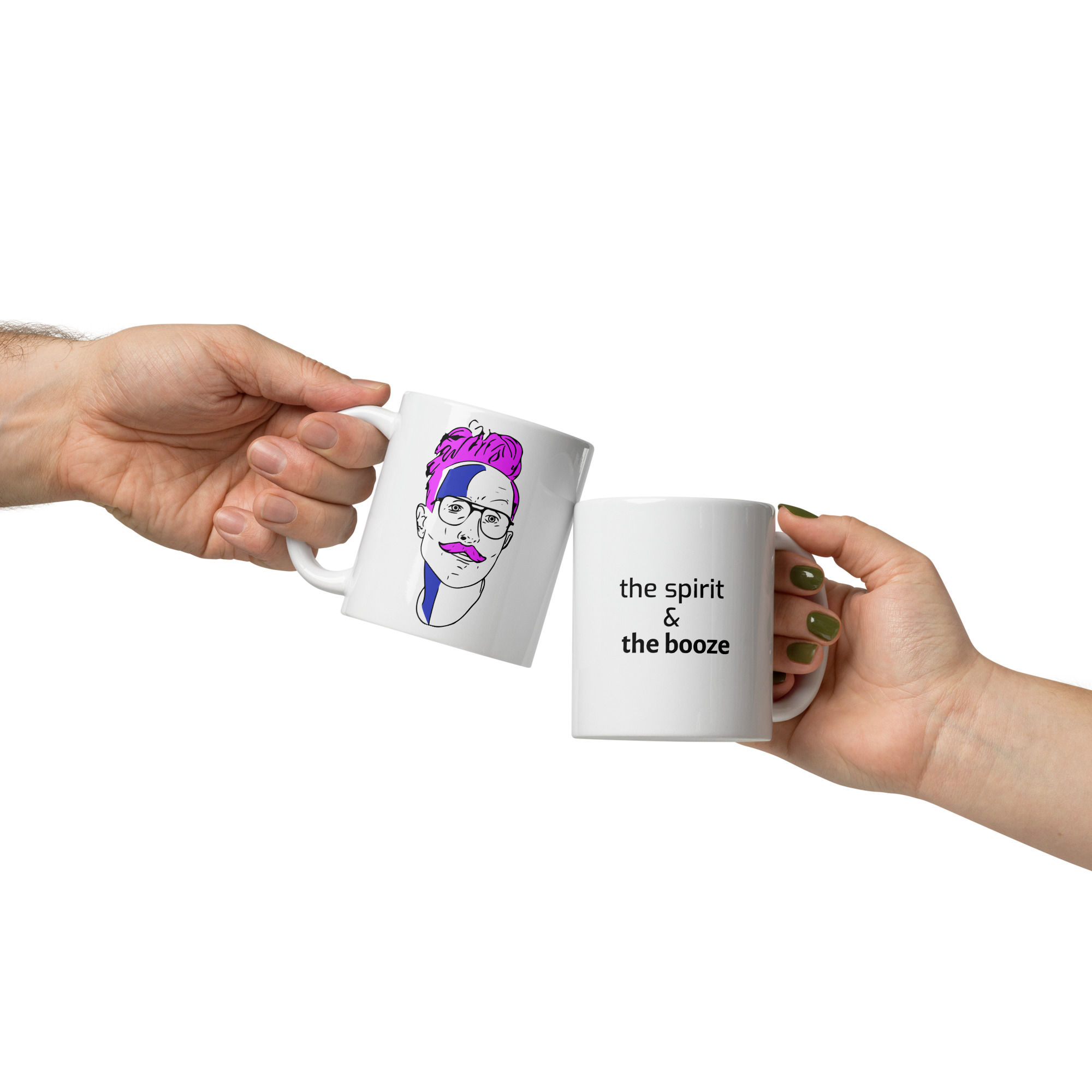 Spirit & the Booze Cartoon Face Glossy Mug