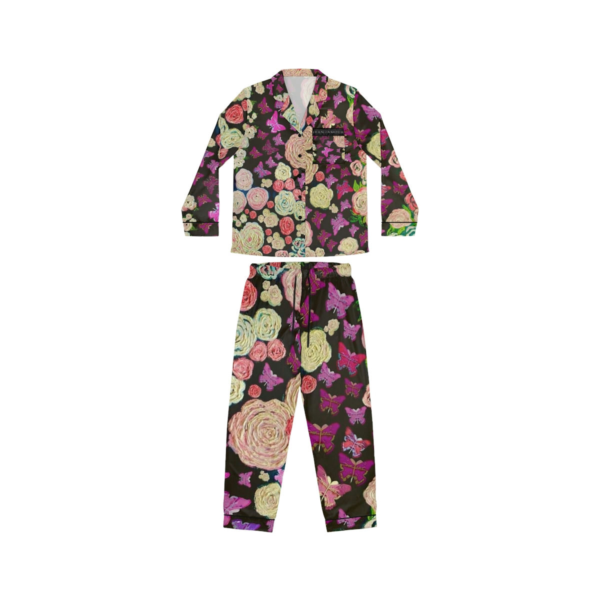 Jean Amour Butterfly Women's Satin Pajamas