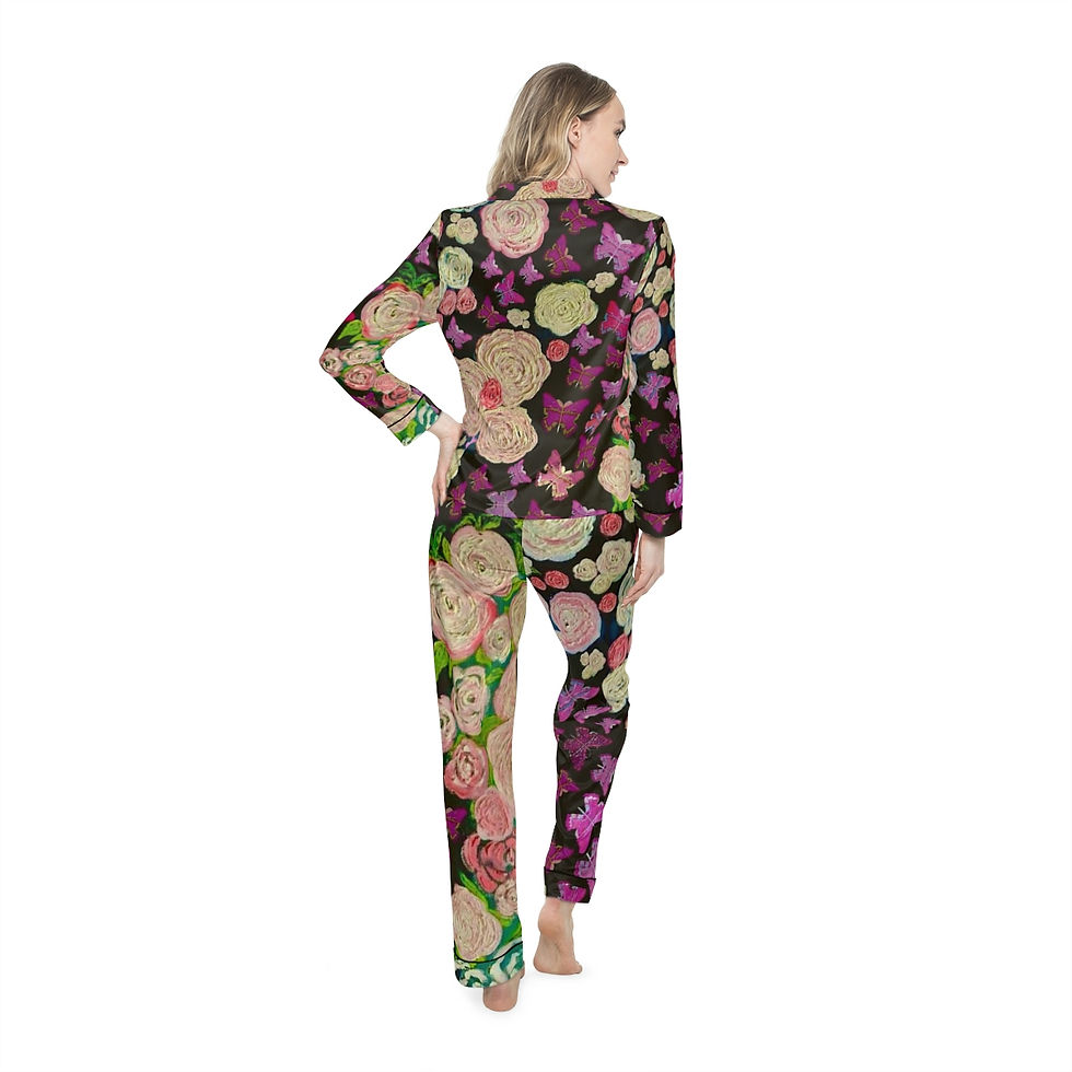 Thumbnail: Jean Amour Butterfly Women's Satin Pajamas 