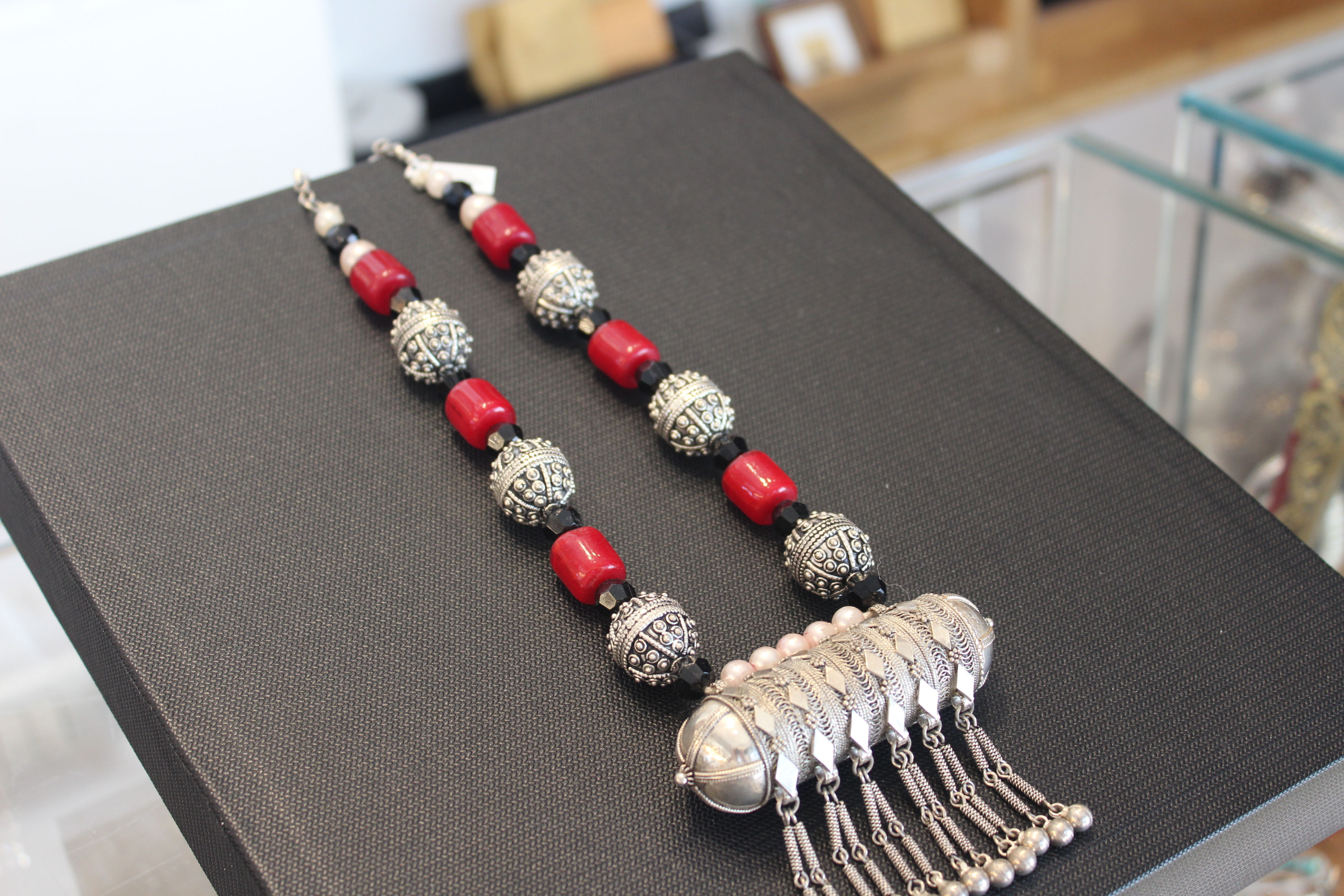 Sterling Silver Vintage "Teman" Hand-made Necklace