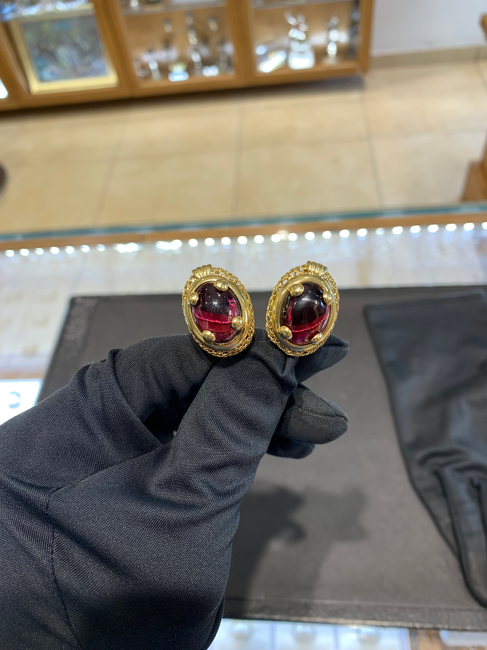 Thumbnail: 18k Gold Pink Tourmaline Earrings