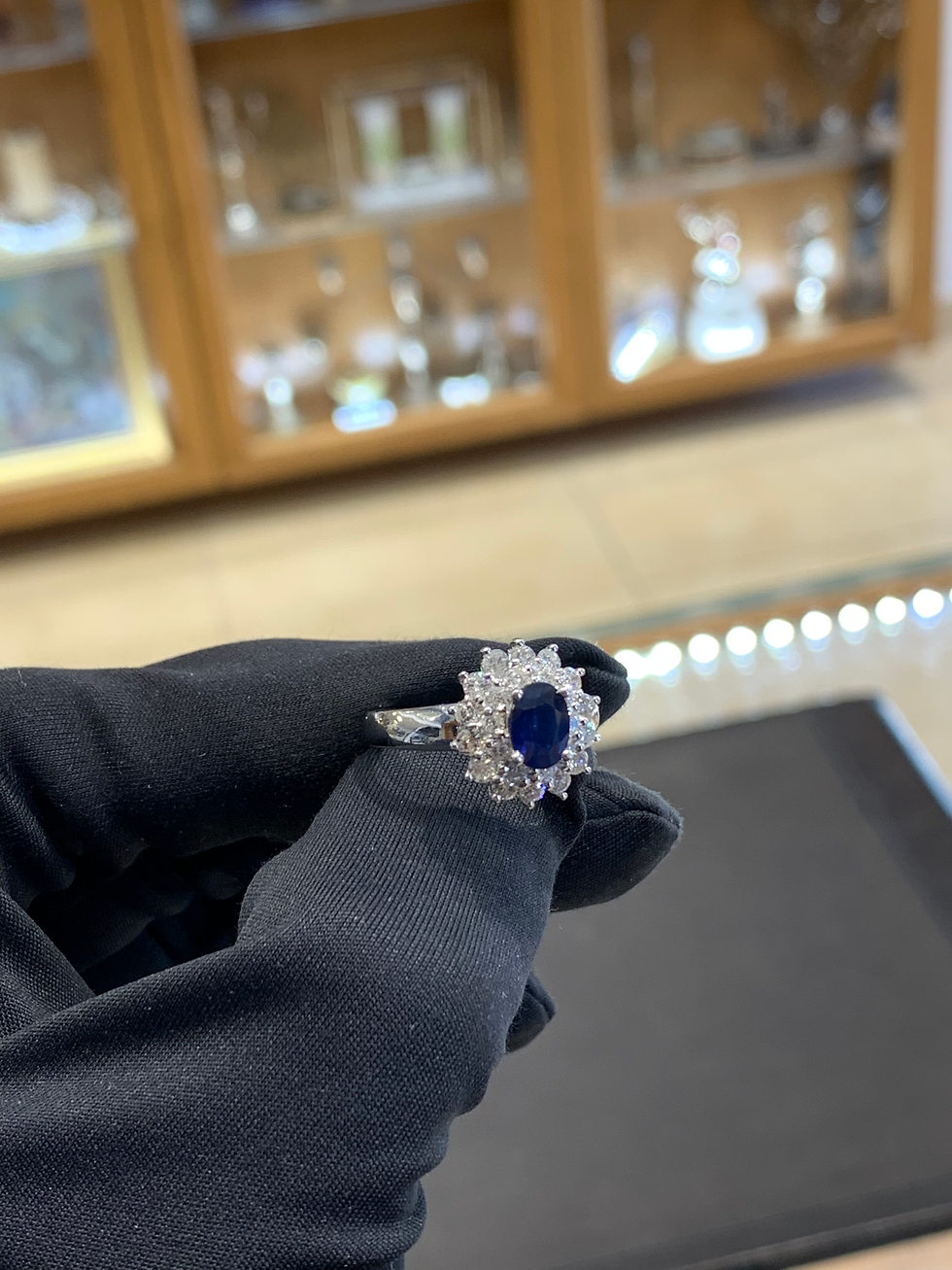 Thumbnail: 14k Gold Blue Sapphire & Diamond Ring