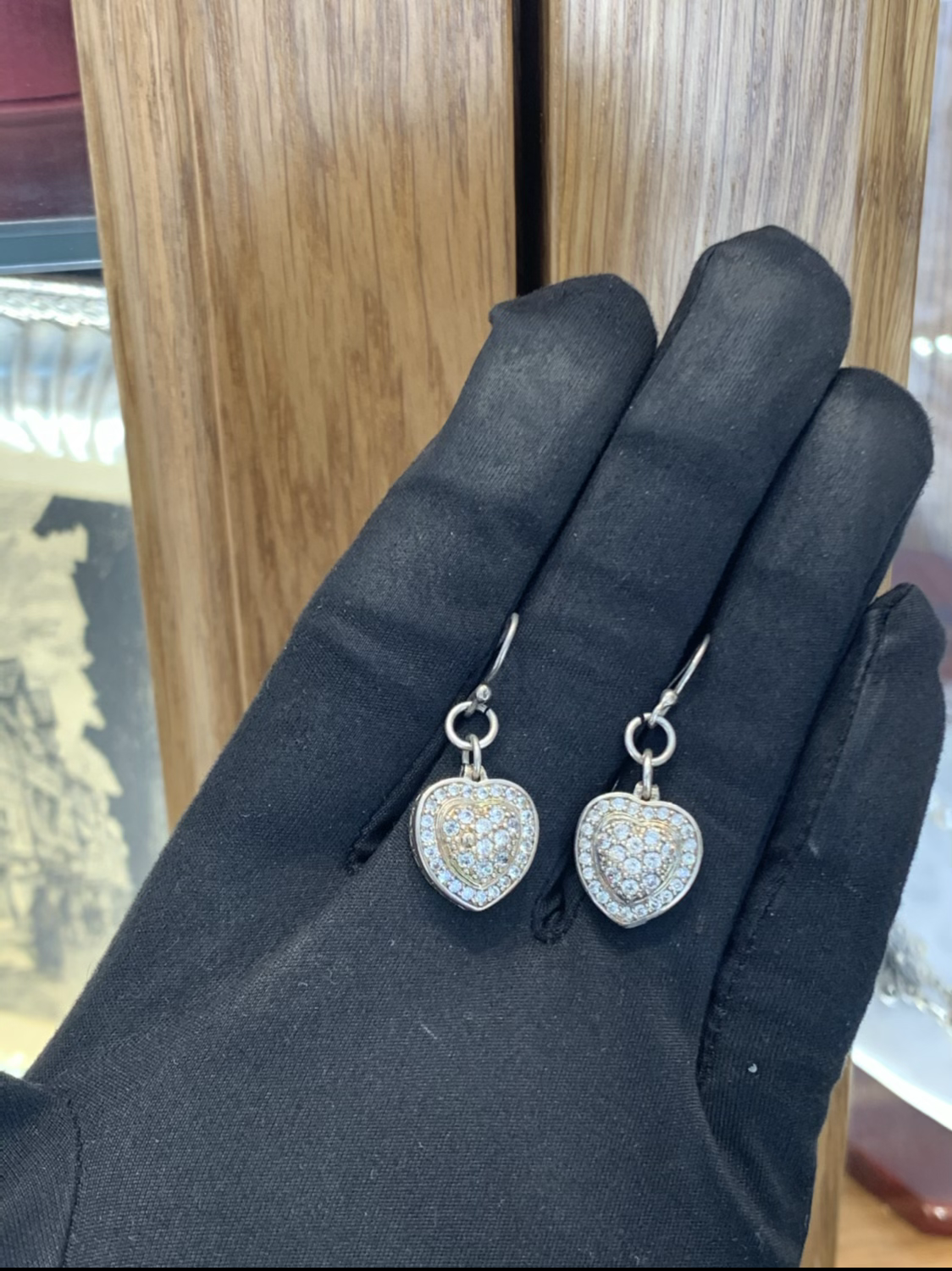 Vintage Sterling Silver Sapphire Drop-Earrings
