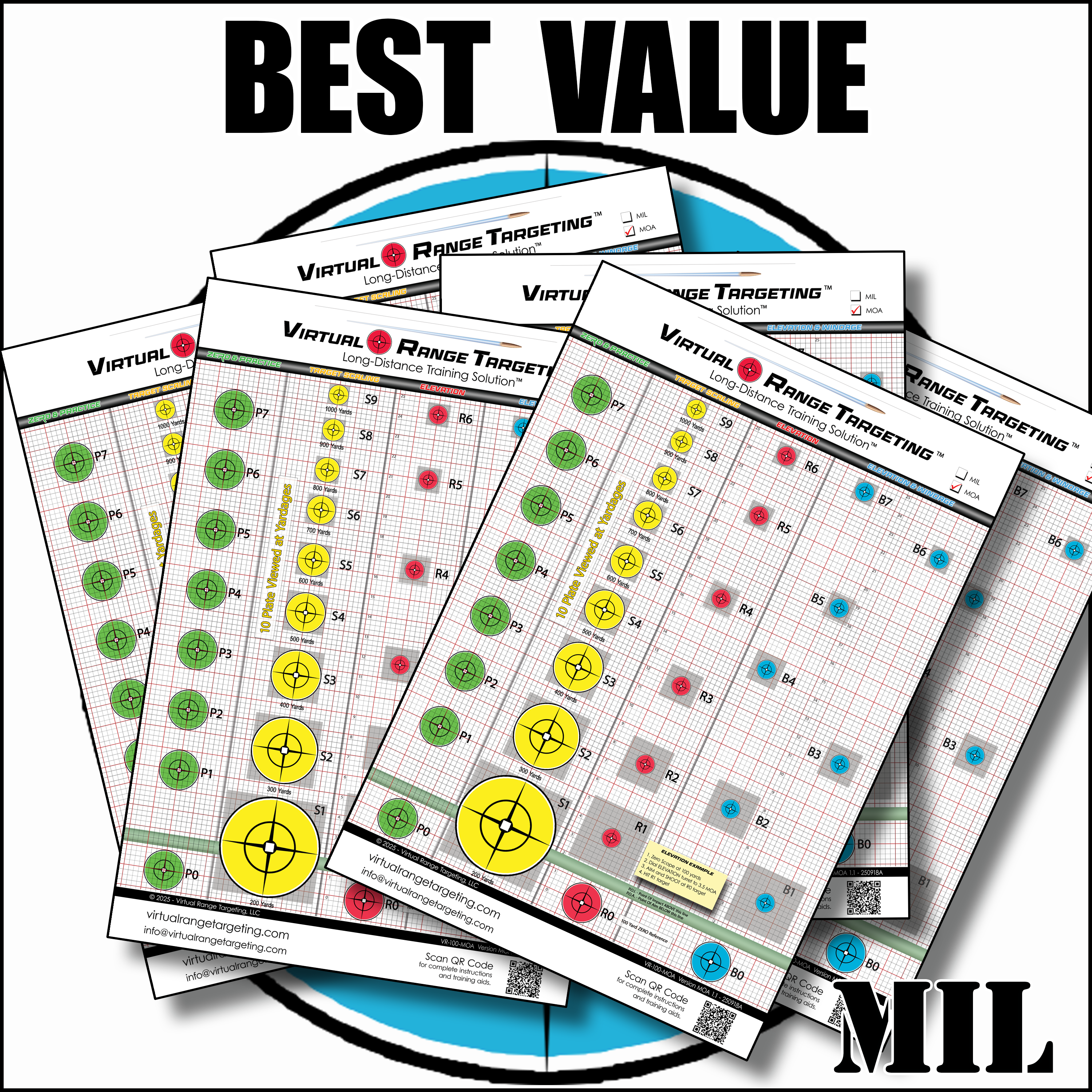 BULK 25-Pack Virtual Range Target - MIL