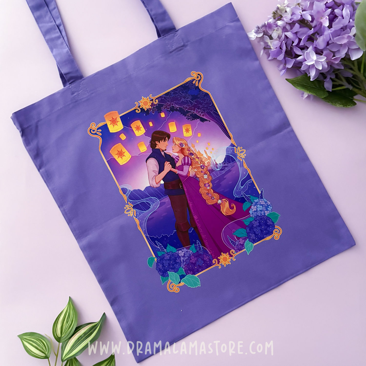 Rapunzel & Flynn Dancing Illustrated Tote Bag