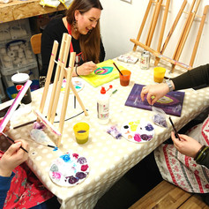 The very first paintalong, at the Bone Yard, Canton, 2019