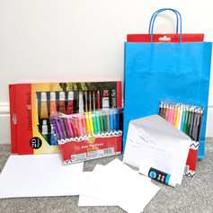 The packs filled with materials that were sent to participants, 2021