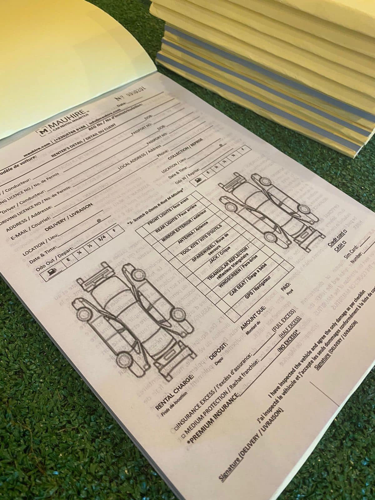 Car Rental - 10 A4 Receipt Booklets