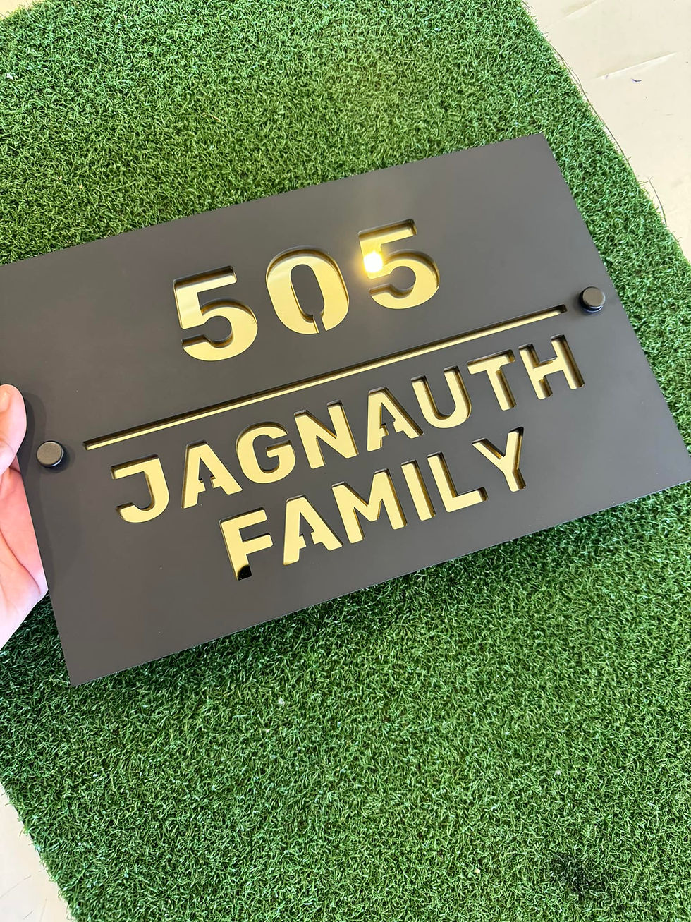 3D Acrylic House Plate - Debossed