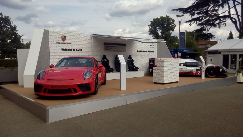 Porsche Stands at Ascot Racecourse