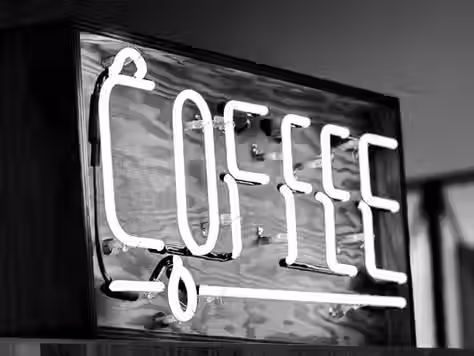 Neon coffee sign for a local Singapore cafe