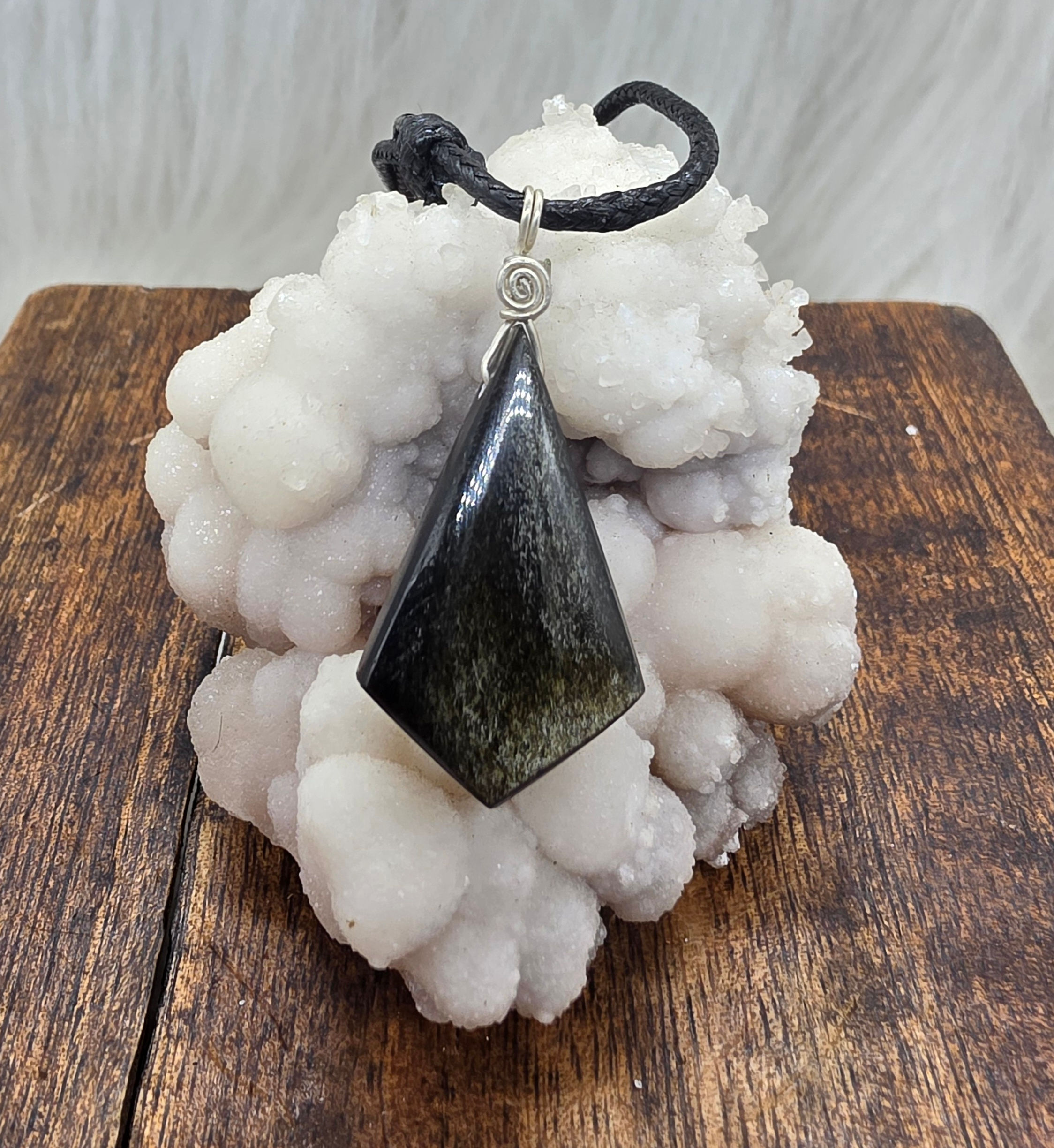 Gold Sheen Obsidian Adjustable Necklace