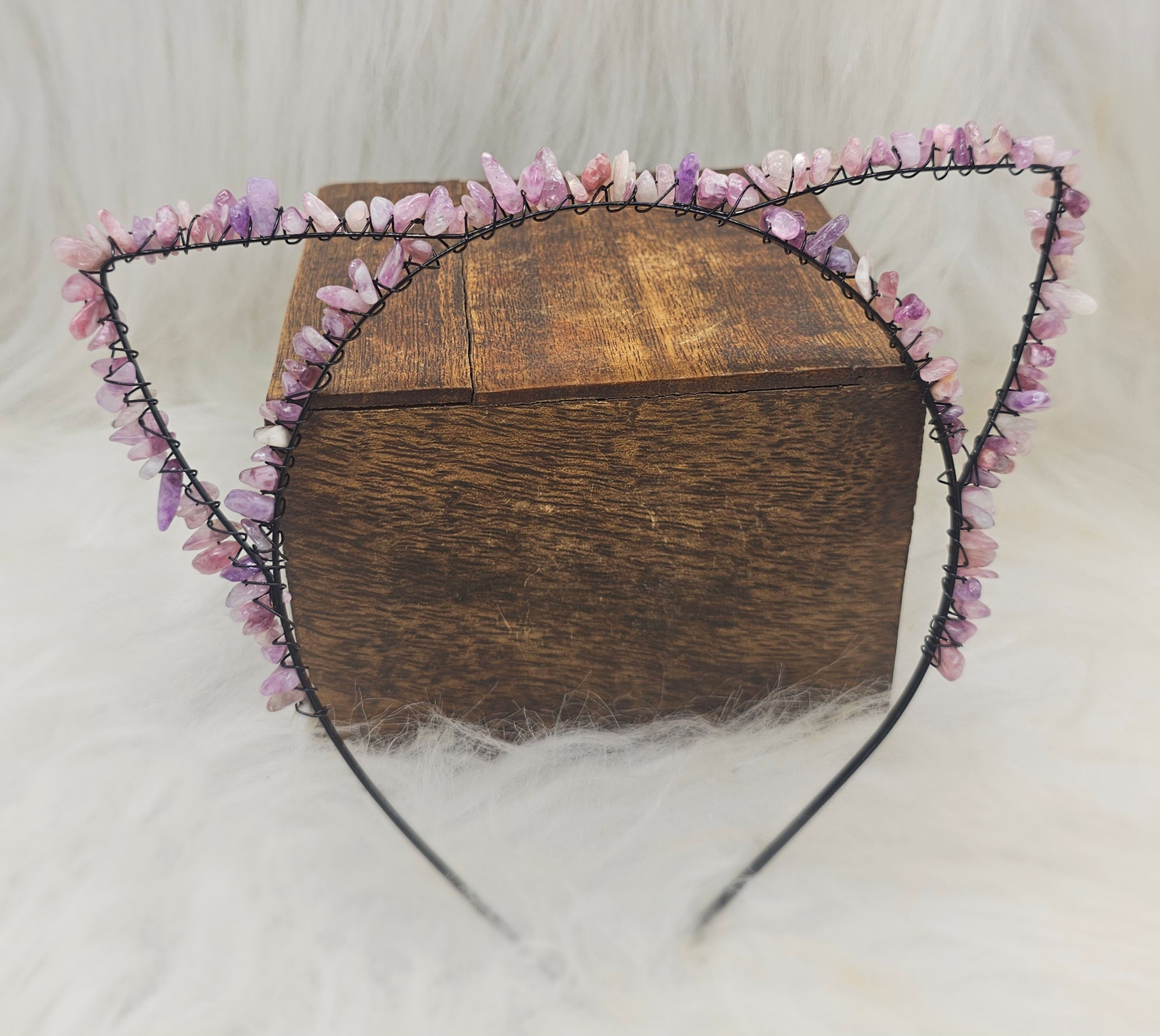 Lepidolite Crystal Ears Headband