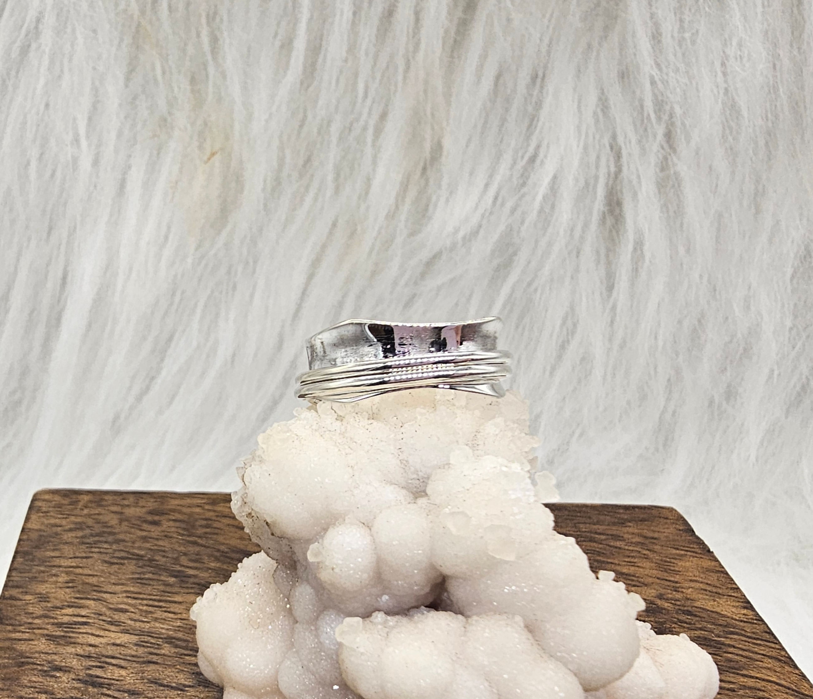 Meditation Spinner Sterling Silver Ring Size 10