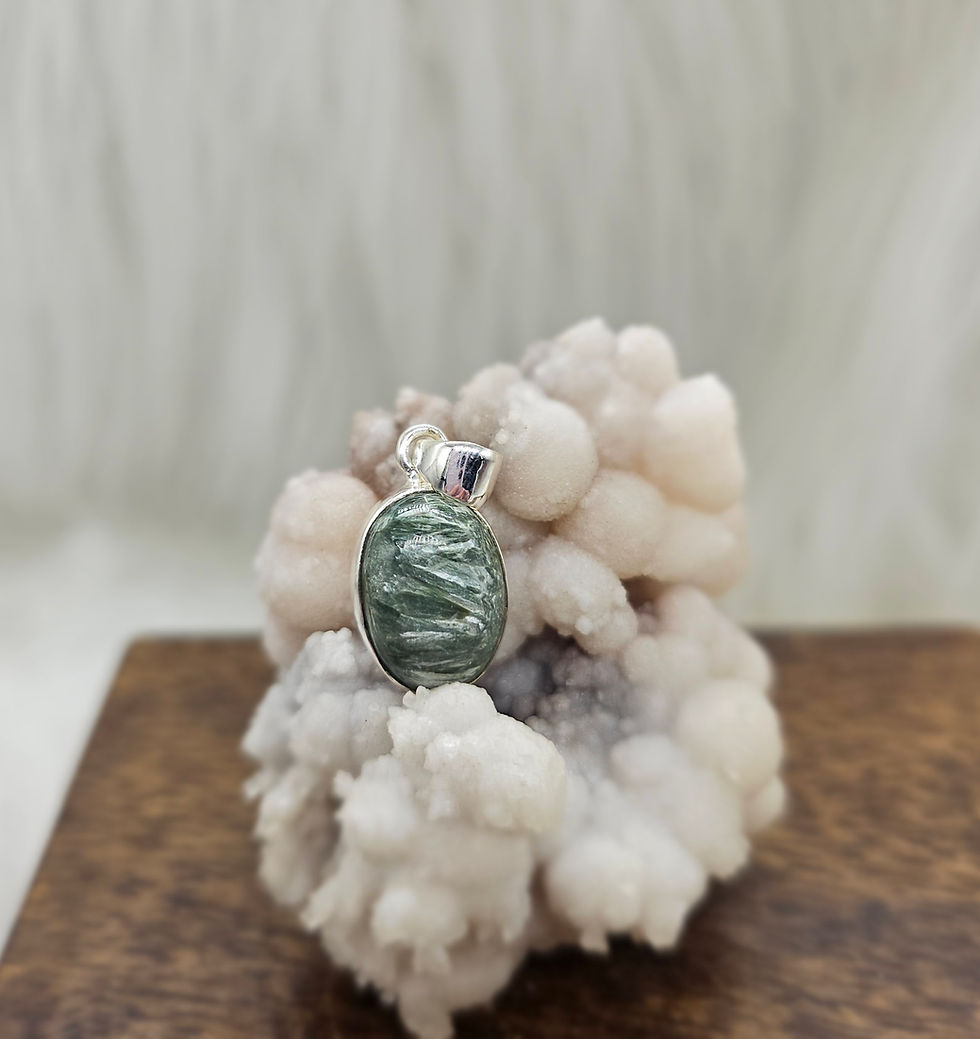 Seraphinite Sterling Silver Pendant