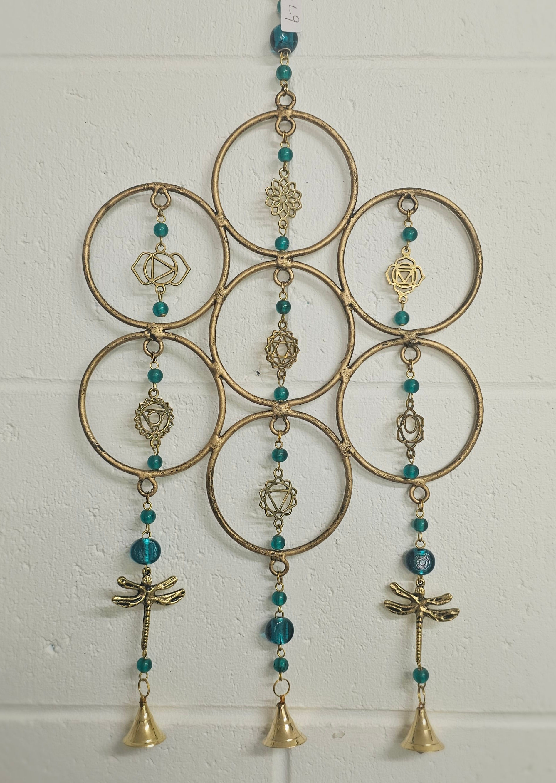 Brass Hanging Bell – Seed of Life & Chakra Flow