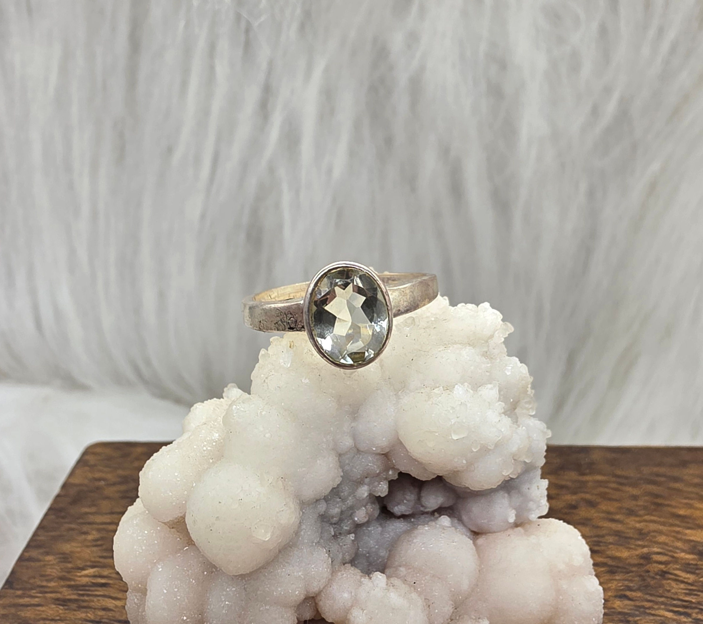 Prasiolite Sterling Silver Ring Size 9