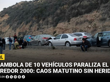 Carambola de 10 vehículos paraliza el Corredor 2000: caos matutino sin heridos
