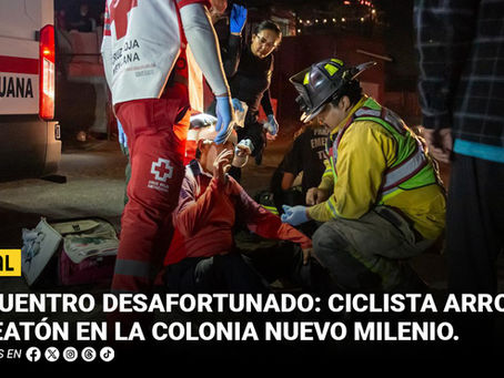 Encuentro desafortunado: ciclista arrolla a peatón en la colonia Nuevo Milenio