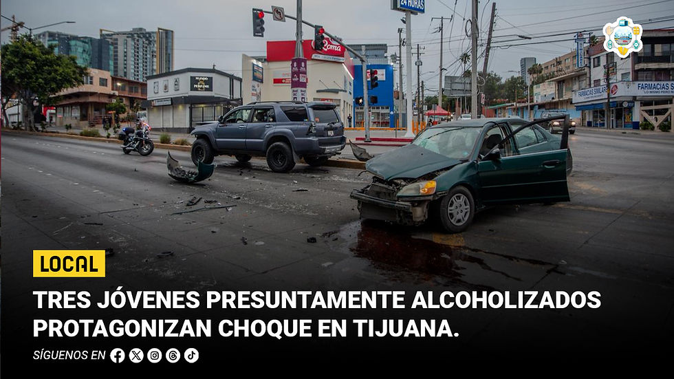 Tres jóvenes presuntamente alcoholizados protagonizan choque en Tijuana