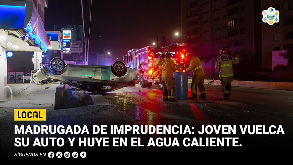 Madrugada de imprudencia: joven vuelca su auto y huye en el Agua Caliente
