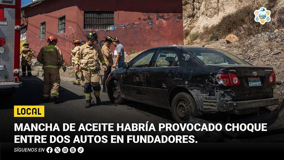 Mancha de aceite habría provocado choque entre dos autos en Fundadores